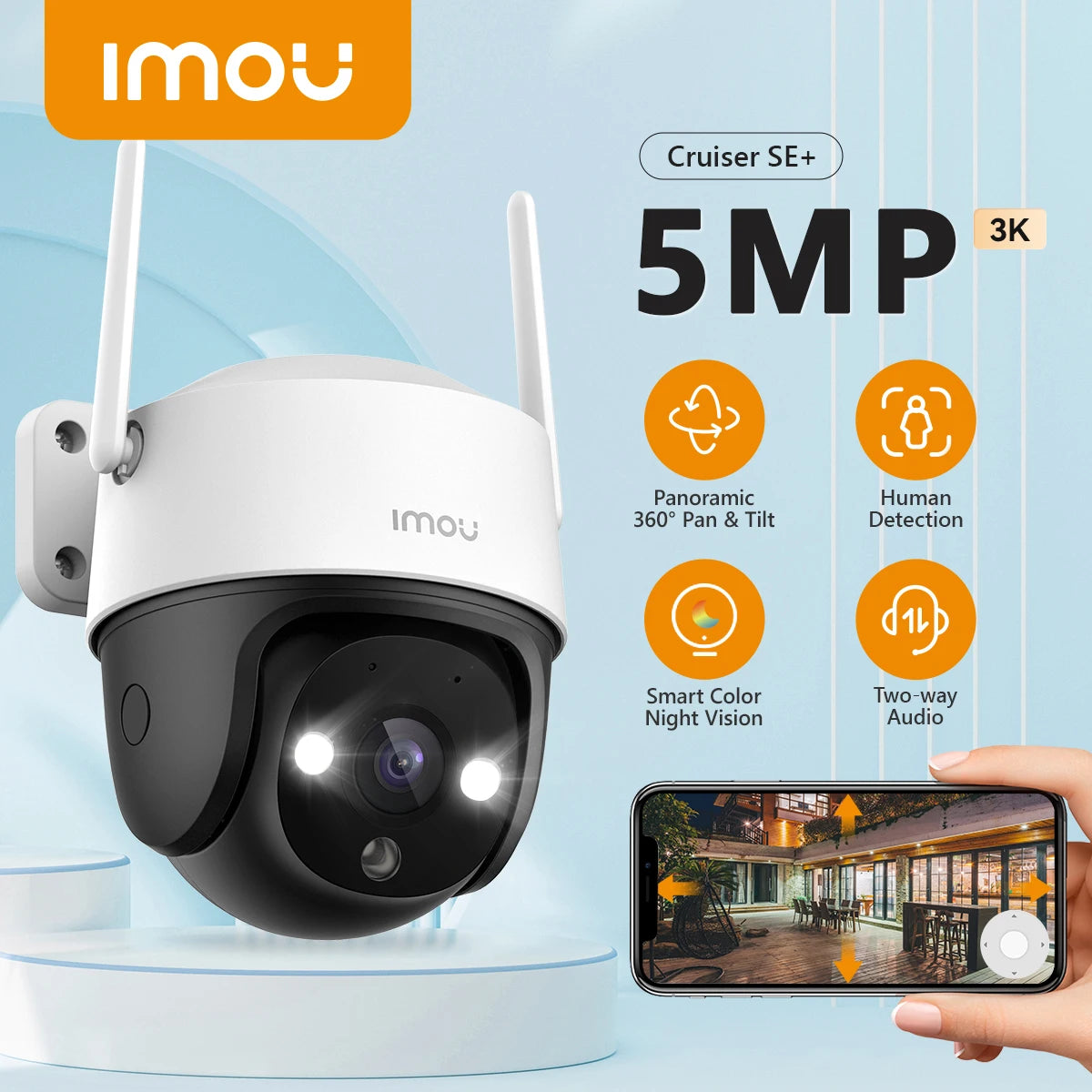 Imou Dahua Cruiser 3/5MP Full-color Wi-Fi Home Camera Waterproof Two Way Talk Human Detection Camera