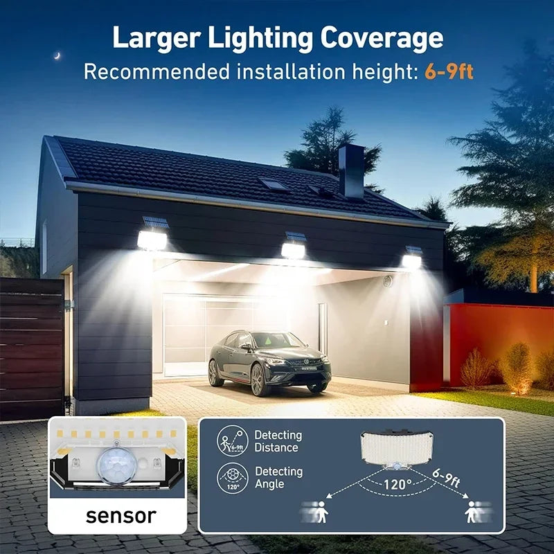 Solar Light Outdoor Super Bright Motion Sensor Solar Strong Power LED Garden Wall Lamp