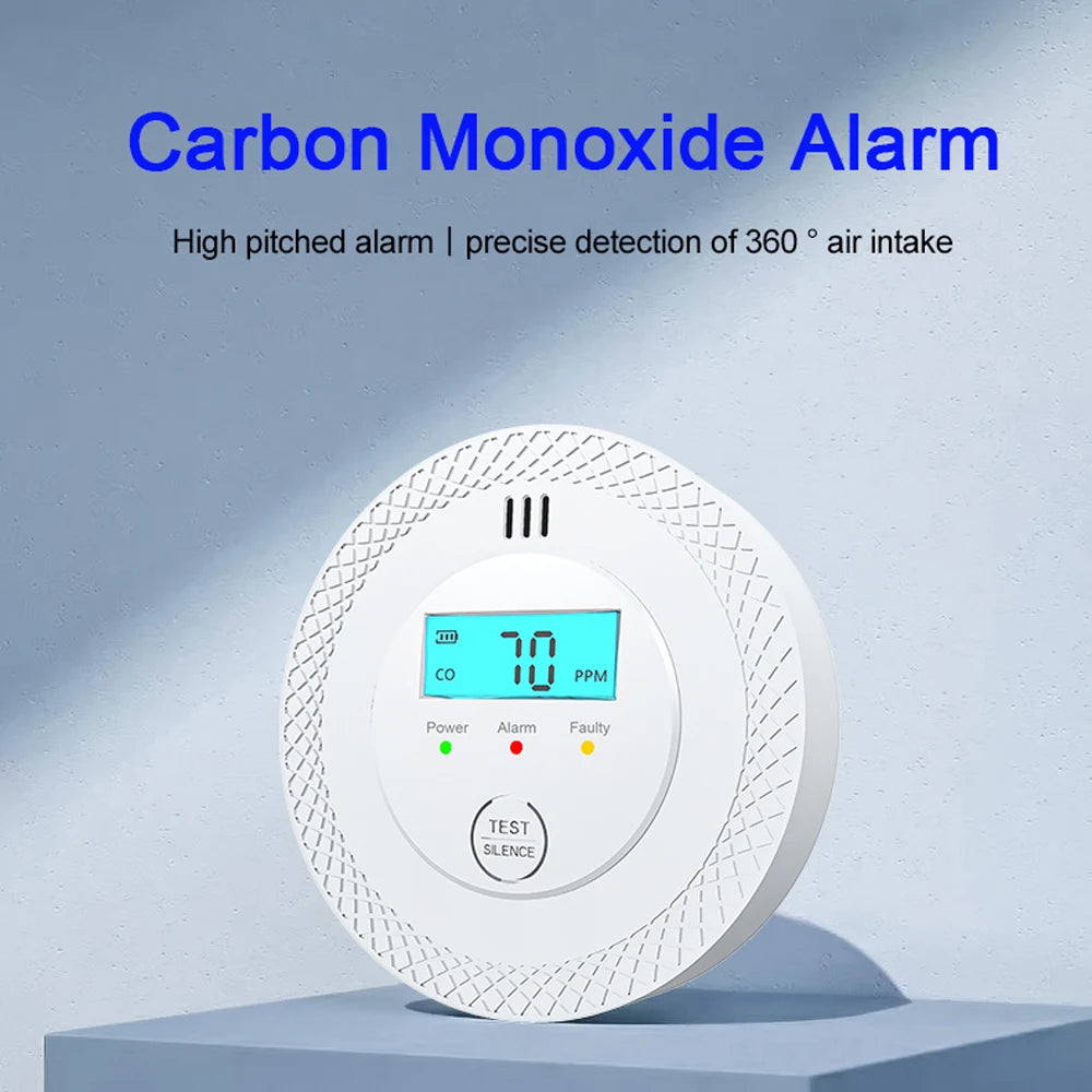 Carbon Monoxide Detector Battery-Operated Digital CO Alarm