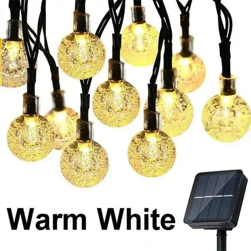 Solar String Lights Outdoor Crystal Fairy Light Christmas Garland