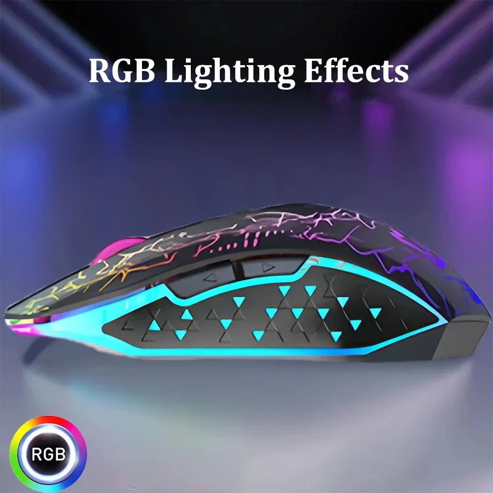 Bluetooth 5.2 Mouse RGB 2.4G Wireless Mouse Dual-Mode