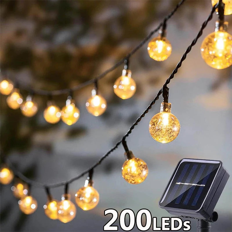 Solar String Lights Outdoor Crystal Fairy Light Christmas Garland