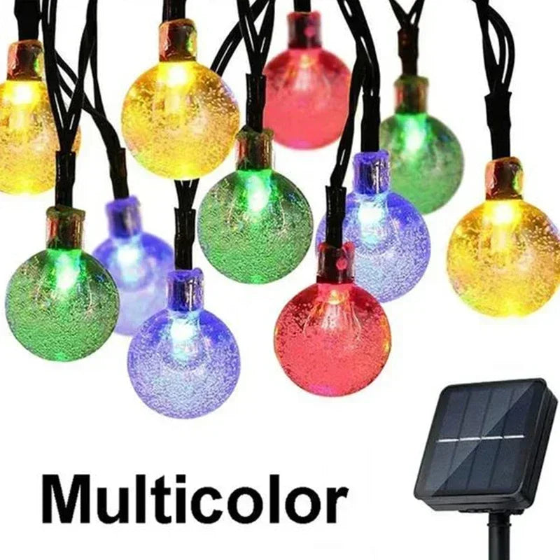 Solar String Lights Outdoor Crystal Fairy Light Christmas Garland
