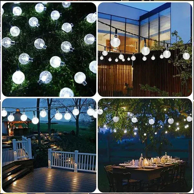 Solar String Lights Outdoor Crystal Fairy Light Christmas Garland