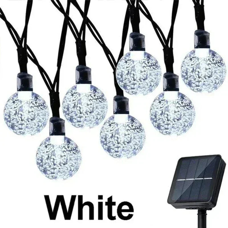 Solar String Lights Outdoor Crystal Fairy Light Christmas Garland