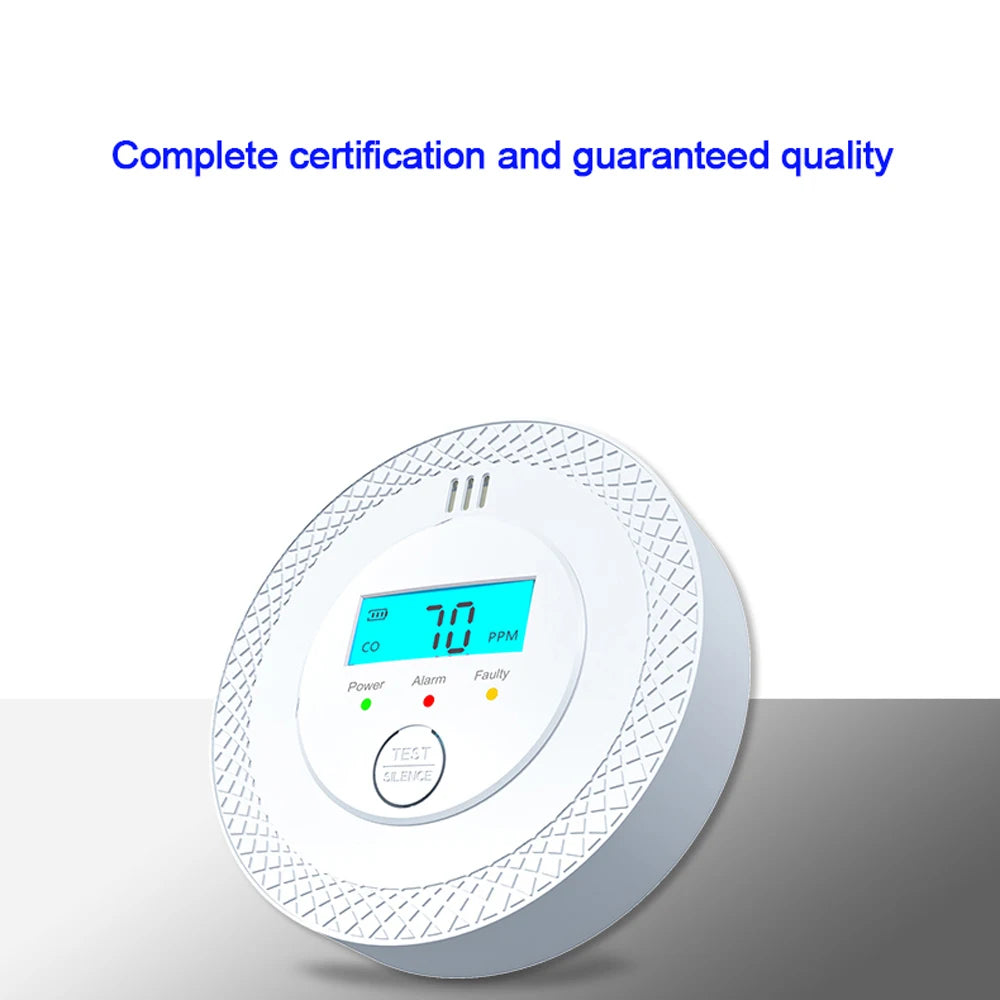 Carbon Monoxide Detector Battery-Operated Digital CO Alarm