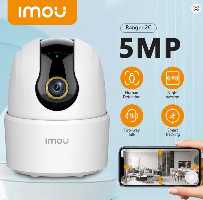 IMOU Ranger 2C 3MP/5MP H.265 Wi-Fi Pan & Tilt Camera Pan & Tilt for 360° Coverage | Night Vision
