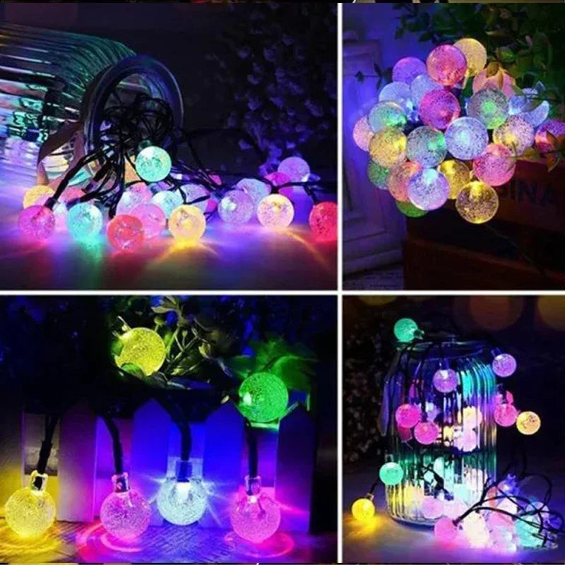 Solar String Lights Outdoor Crystal Fairy Light Christmas Garland
