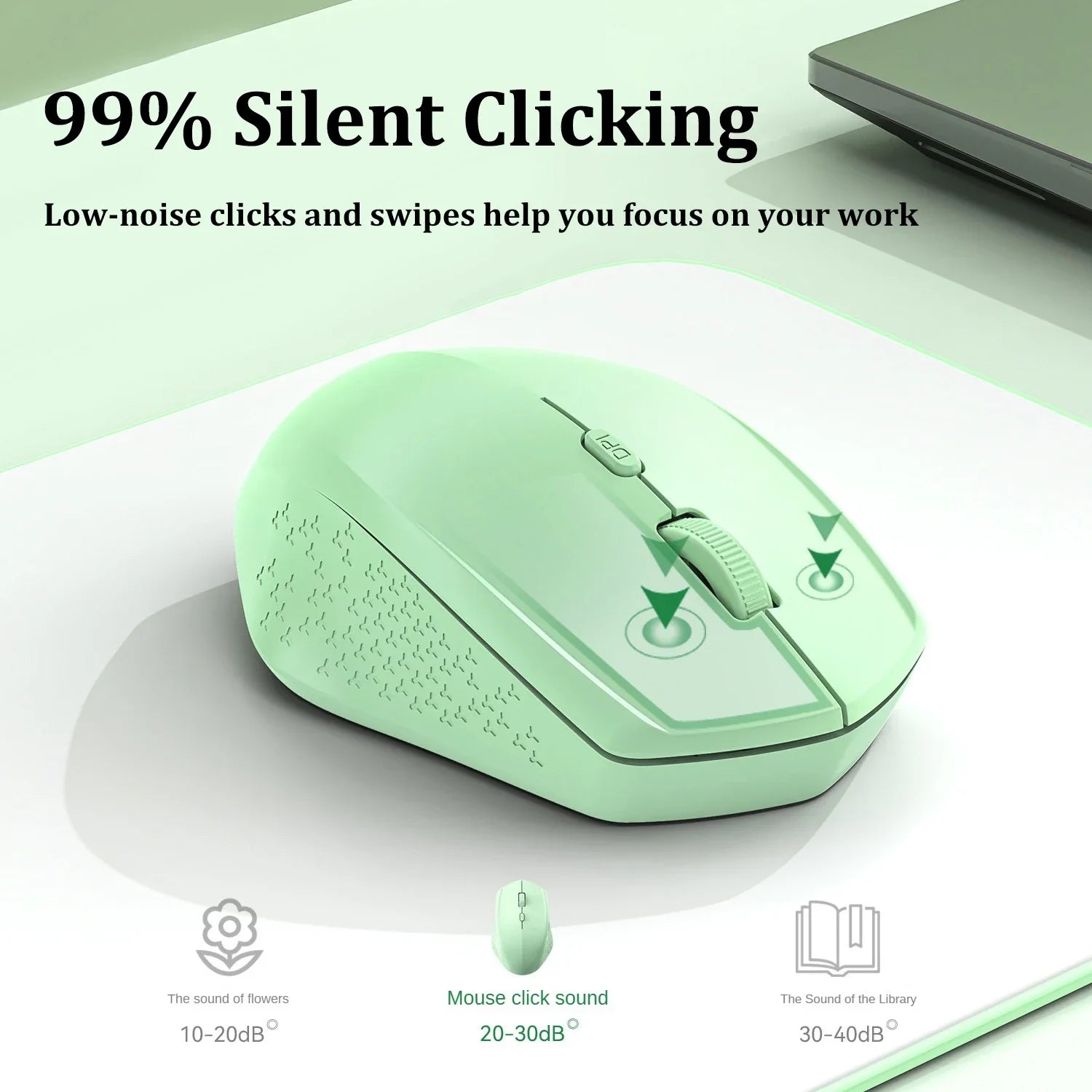 Bluetooth 5.2 Mouse 2.4G Wireless Mouse Dual-Mode Silent Mouse Rechargeable