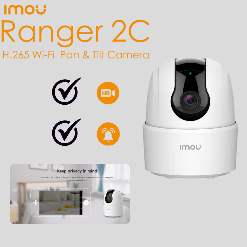 IMOU Ranger 2C 3MP/5MP H.265 Wi-Fi Pan & Tilt Camera Pan & Tilt for 360° Coverage | Night Vision