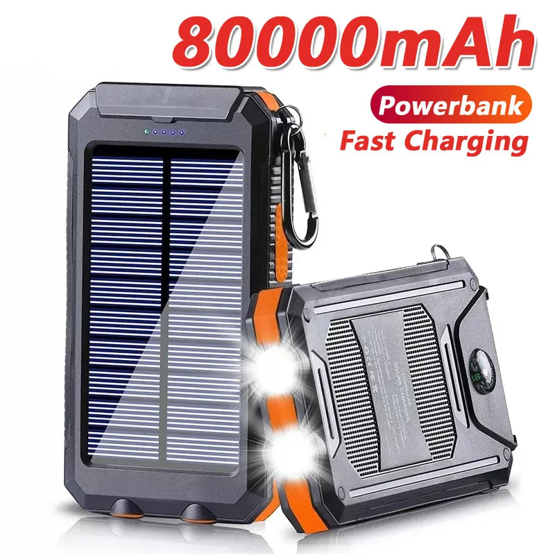 Solar Power Bank 80000mAh Portable Charging Powerbank