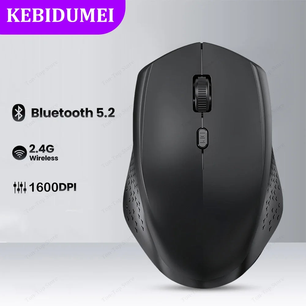 Bluetooth 5.2 Mouse 2.4G Wireless Mouse Dual-Mode Silent Mouse Rechargeable