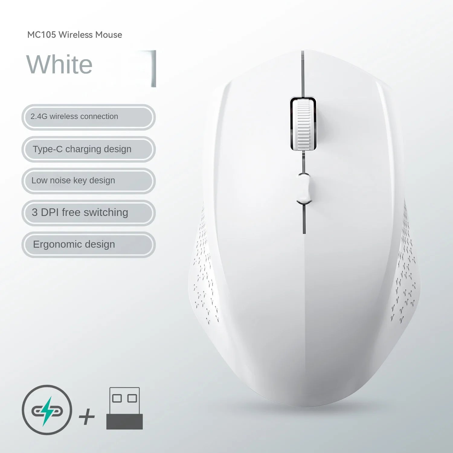 Bluetooth 5.2 Mouse 2.4G Wireless Mouse Dual-Mode Silent Mouse Rechargeable