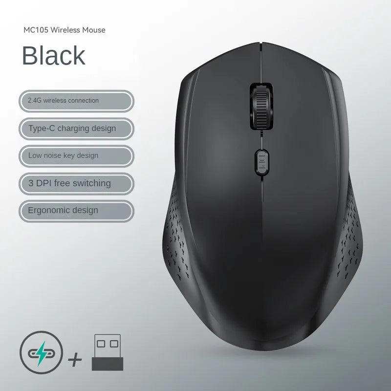 Bluetooth 5.2 Mouse 2.4G Wireless Mouse Dual-Mode Silent Mouse Rechargeable